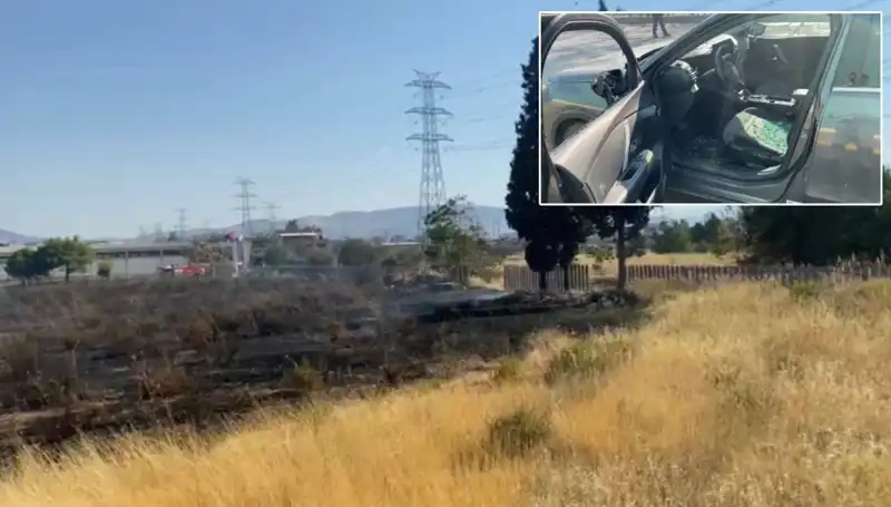 İzmir’de Otluk Alan Yangını, AVM Otoparkını Tehdit Etti!