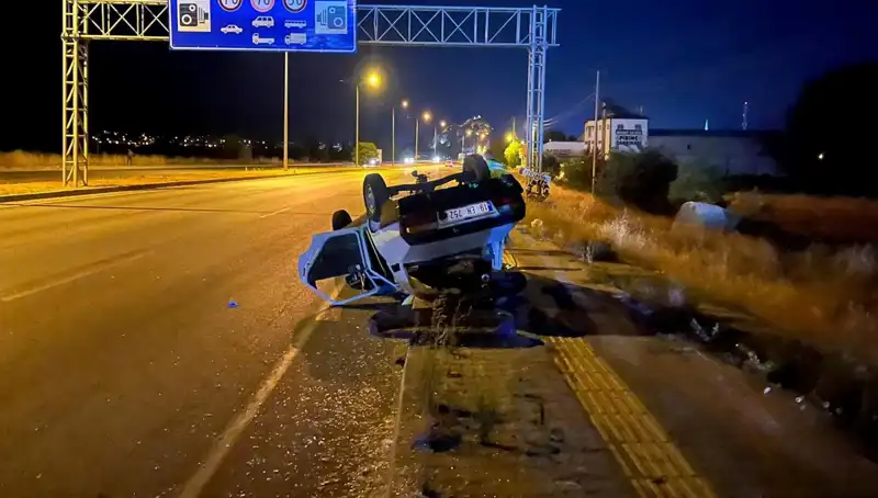 TIR ve Otomobil Çarpışması: Takla Atan Araçta Şok Yaralanma
